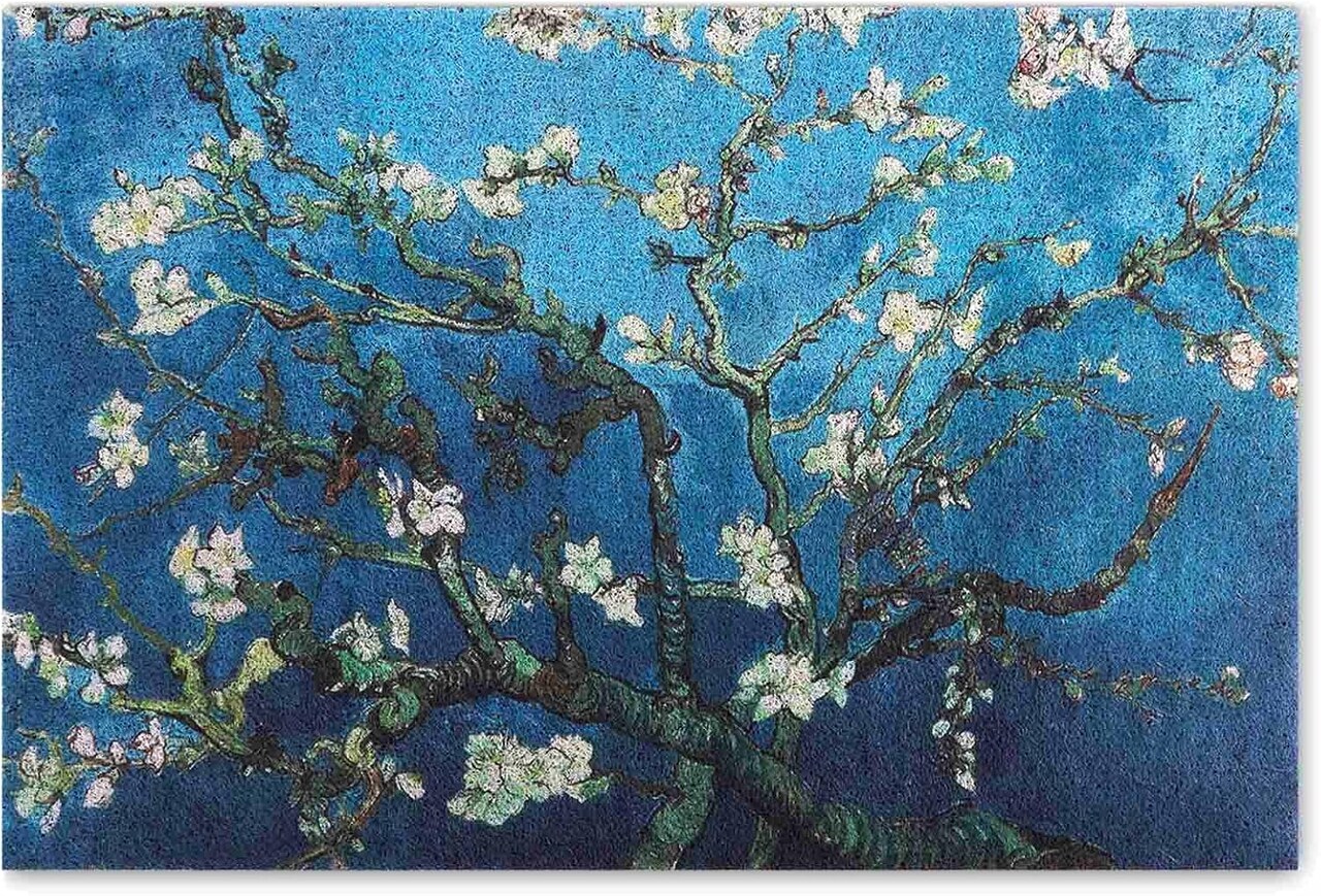 Spring 23.6" x 35.4" Colorful Doormats Entrance Front Door Rug Funny Outdoors/Indoor/Bathroom/Kitchen/Bedroom/Entryway Floor Mats,Non-Slip Polyvinyl Chloride (Plum Blossom)